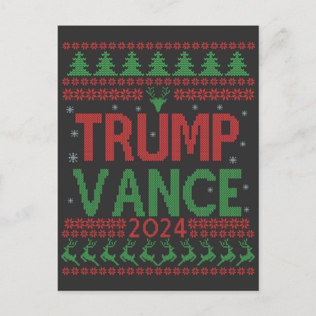 Carte Postale Élection Trump Vance Doudou de Noël (Devant)