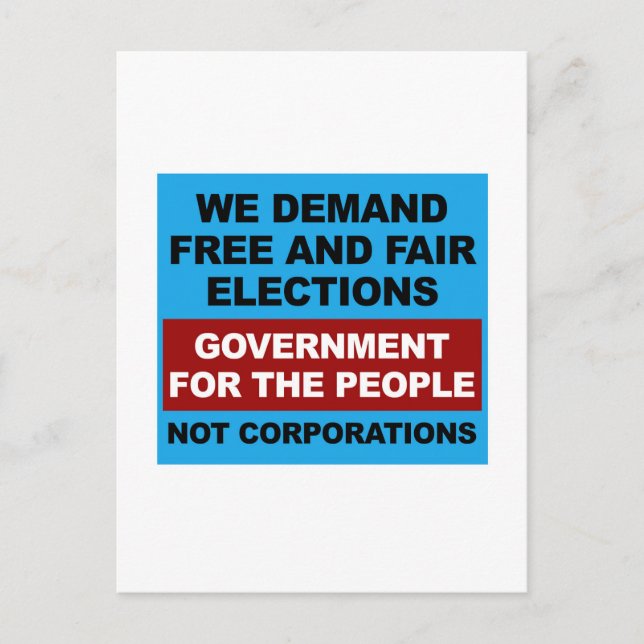 Carte Postale Élections libres et équitables (Devant)