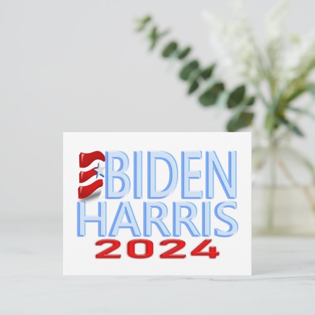 Carte postale électorale Biden Harris 2024 (Debout devant)