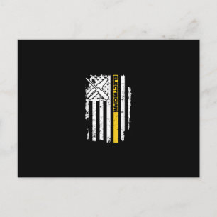 Carte Postale Électricien Drapeau USA Cadeau Électrique Américai