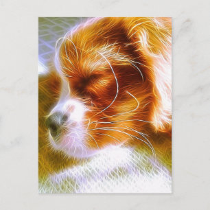 Carte postale électrisante de King Charles Spaniel
