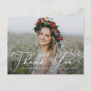 Carte Postale Elégance Airy EDITABLE COULEUR Merci de graduation
