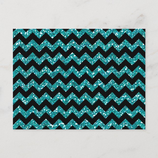 Carte Postale Élégance des Chevrons Turquoise (Devant)