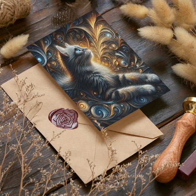 Carte Postale Élégance Feline de minuit (Créateur téléchargé)