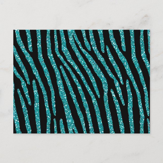 Carte Postale Elégance turquoise Zebra Glamor (Devant)