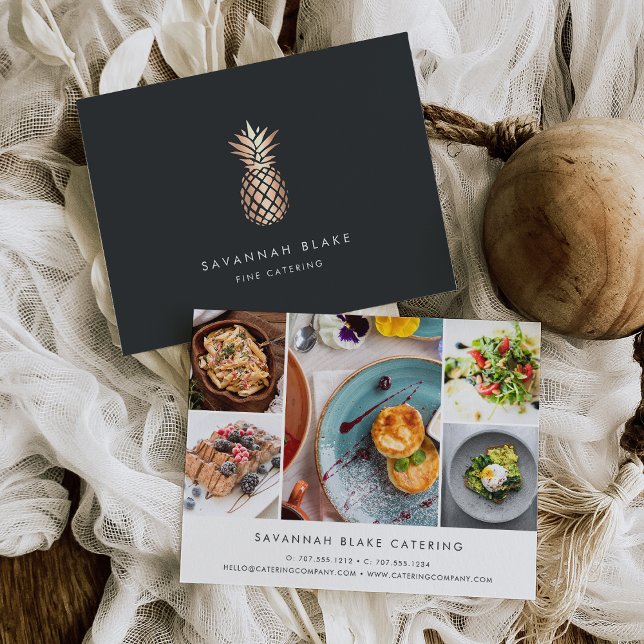 Carte Postale Élégant ananas en cuivre promotionnel Collage phot (Créateur téléchargé)
