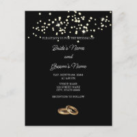 Élégant anneau Faire-part de mariage de strass