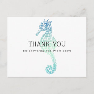 Carte Postale Elégant Baby shower de  de mer Merci