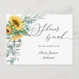 Carte Postale Elégant Baby shower Eucalyptus De Tournesol Par Ma