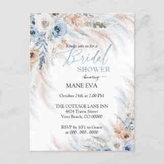 Carte Postale Élégant Baby Shower Floral Bohème