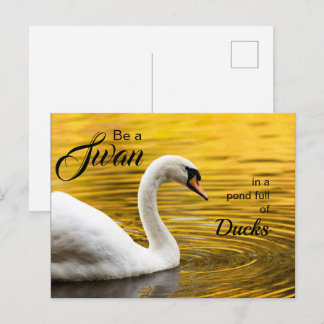 Carte Postale Elégant Be a Swan Typography Inspirationnel