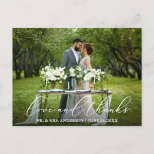 Carte Postale Elégant belle calligraphie amour Merci Mariage