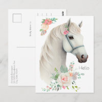 Élégant Boho Cheval Blanc Floral