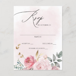 Carte Postale Élégant Boho été printemps Blush Floral RSVP