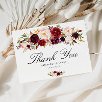 Elégant bordeaux et mariage floral roux merci