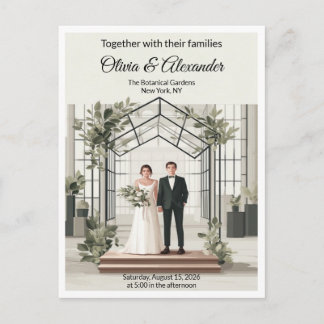 Carte Postale Elegant Botanical Garden Greenhouse Wedding