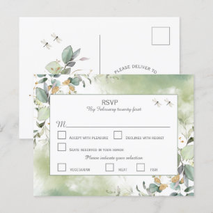 Carte Postale Elégant Botanique Eucalyptus Verdure RSVP