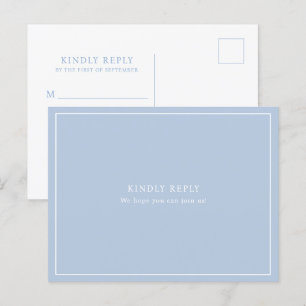 Carte Postale Élégant cadre bleu poussiéreux minimaliste choix d