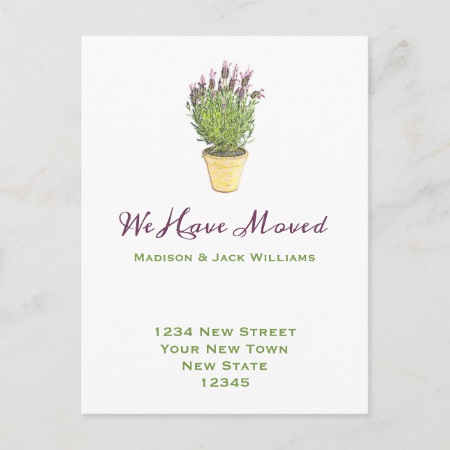 Carte Postale Élégant changement d'adresse | Faire-part de dépla (Devant)
