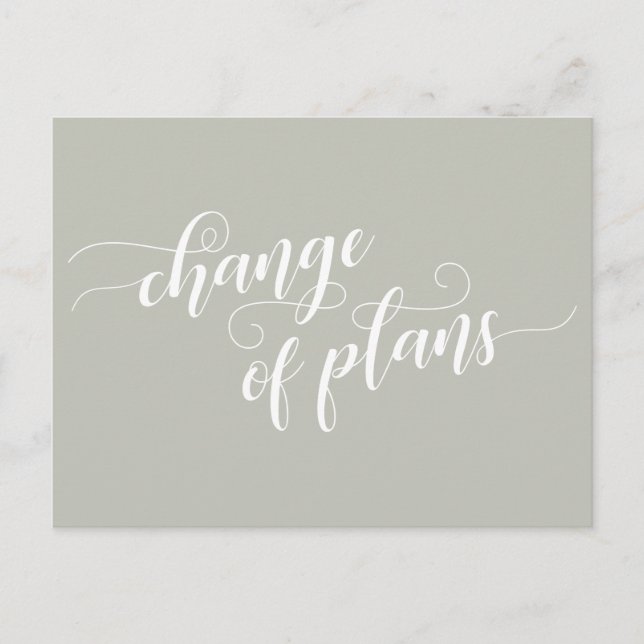 Carte Postale Élégant changement d'âge des plans Mariage reporté (Devant)