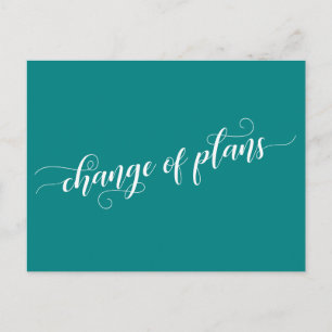 Carte Postale Élégant changement Turquoise des plans Mariage rep