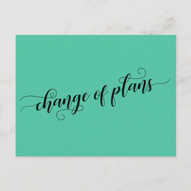 Carte Postale Élégant changement vert des plans reporté Mariage (Devant)