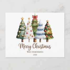 Carte Postale Elegant Christmas Trees Holiday Season