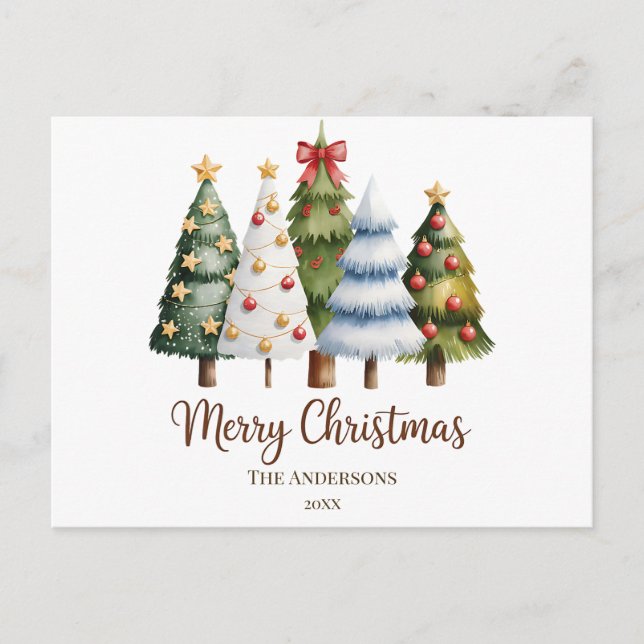 Carte Postale Elegant Christmas Trees Holiday Season (Devant)