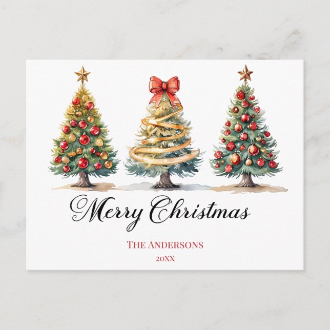 Carte Postale Elegant Christmas Trees Holiday Season (Devant)
