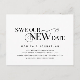 Carte Postale Elégant Classic, Sauvez notre nouvelle date, Postp