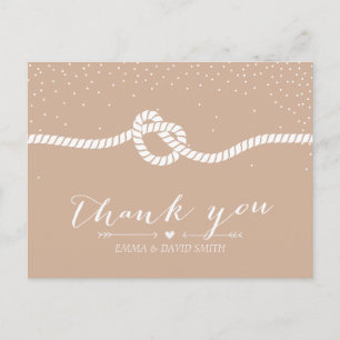 Carte Postale Elégant Confetti Dots Attacher le Merci de noeud
