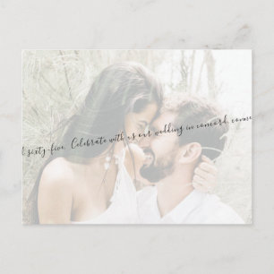 Carte Postale Élégant Couple Photo Save our Date Vert