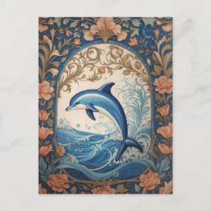 Carte Postale Élégant dauphin de saut William Morris inspiré