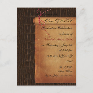 Carte Postale élégant défilement Graduation party Invitation