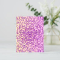 Élégant Dégradé Purple Peach Motif Mandala