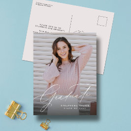 Carte Postale Élégant diplômé simple une photo graduation