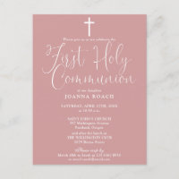 Élégant Dusty Rose Rose Première Sainte Communion