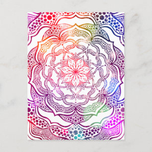 Carte Postale Élégant et coloré Mandala, élégant et élégant