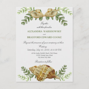 Carte Postale Elégant Eucalyptus et Faire-part de mariage de coq