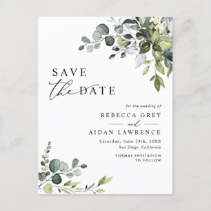 Carte Postale Elégant Eucalyptus Verdure Mariage Enregistrer la 