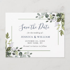 Carte Postale Elégant Eucalyptus Verdure Mariage Enregistrer la
