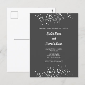 Carte Postale Elégant Faire-part de mariage de strass