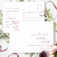 Élégant, Faire-part de mariage rose bordeaux avec
