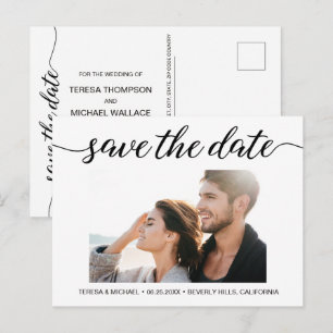Carte Postale Élégant faire part de photo de fiançailles pour an
