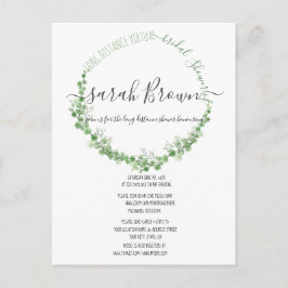 CARTE POSTALE ÉLÉGANT FEUILLAGE VERT ET BEIGE POUR MARIAGE