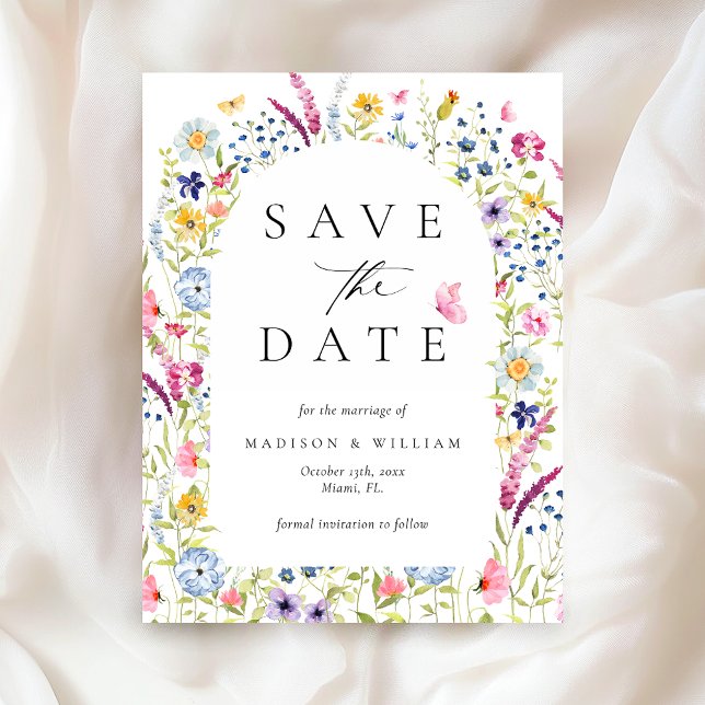 Carte Postale Elegant Floral Botanical Rustic Save the Date (Créateur téléchargé)