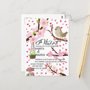 Carte Postale Elégant floral enregistrer la date modèle, fleur s