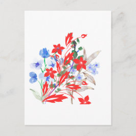 Carte Postale Elegant Flower and Leaves Artwork | Minimal 