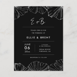 Carte Postale Elegant Ginkgo Biloba faire-part de mariage