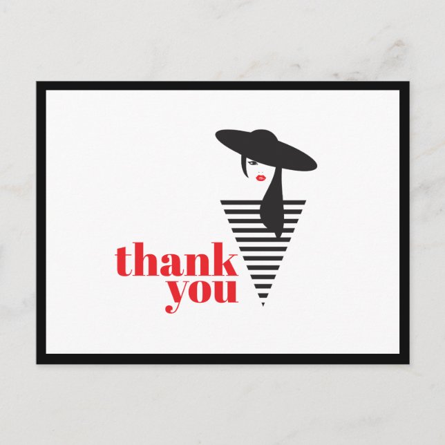 Carte Postale Élégant Glamour Mod Stylist Poshmark Merci (Devant)